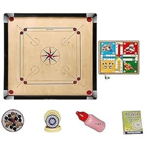 Buy WZ Stats Carrom Board for Kids Free Wooden Coins and Powder Serious ...