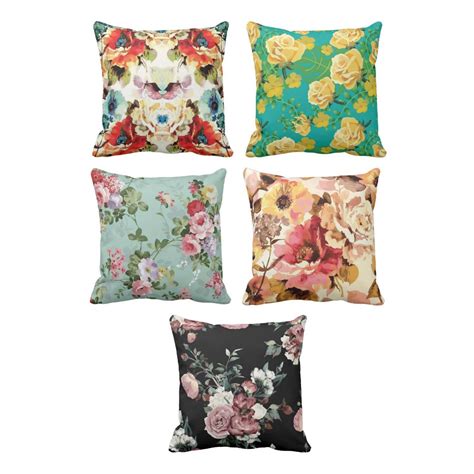 Buy TheYaYaCafe Cotton Printed Colorful Floral Flower Throw Cushions ...