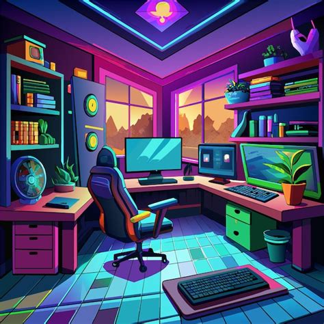 Computer Room Cartoon Background 的图像结果