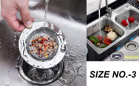 Hian Round Stainless Steel Kitchen Sink Strainer – Silver Perforated ...