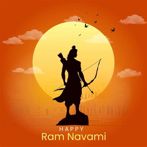 Happy ram navami simple background design | Premium Vector