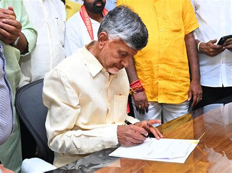 "Pension hike, skill census, Anna Canteens": Chandrababu Naidu signs on ...