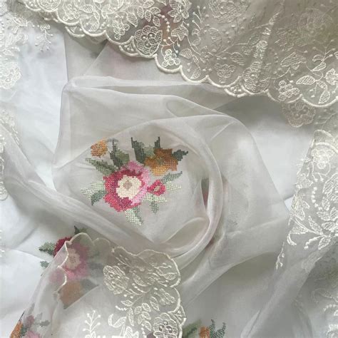 Twilight Off White Multicolor Thread Organza Dupatta – anokherang