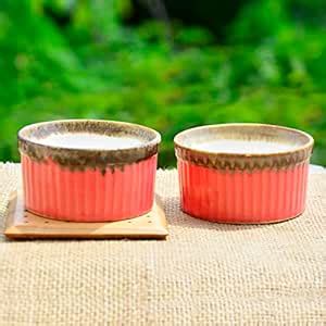 StyleMyWay Studio Pottery Ceramic Dinner / Dessert Serving Bowls (Set ...