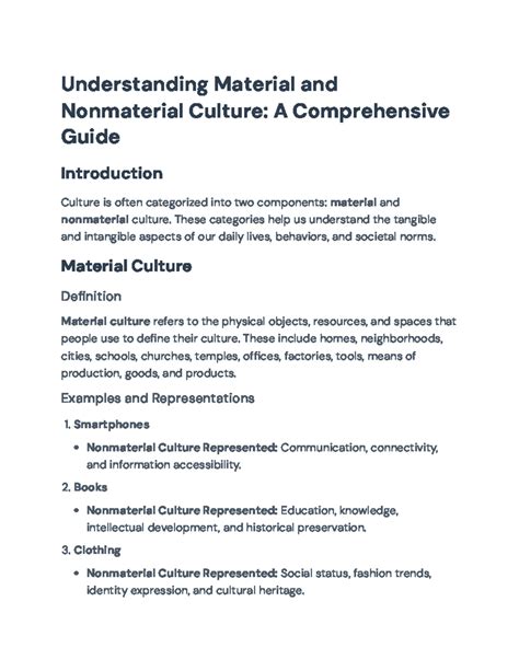 Understanding Material and Nonmaterial Culture: A Detailed Guide ...