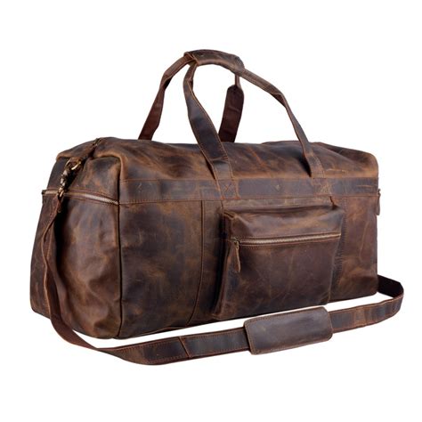 Buy Henderson Textured Leather Duffel Bag Online In India - MaheTri