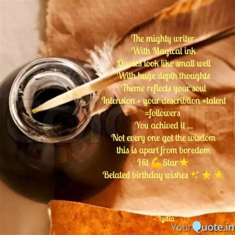 The mighty writer With M... | Quotes & Writings by Lydia Joel | YourQuote