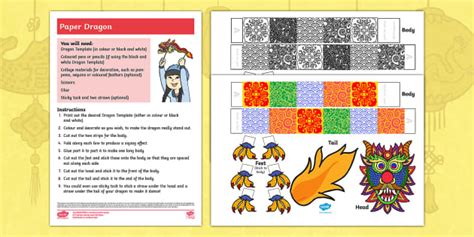 Dragons in the City Paper Dragon Craft Instructions