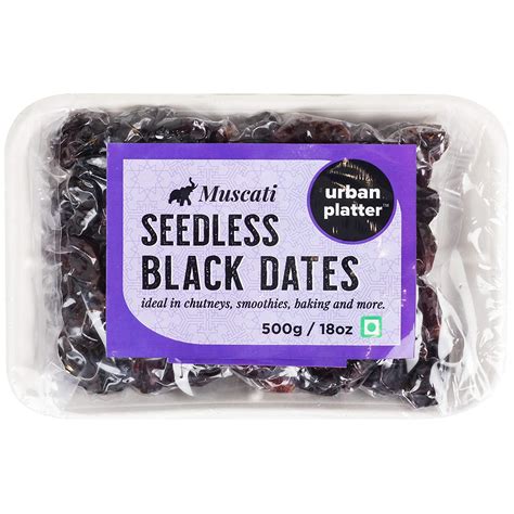 Urban Platter Muscati Seedless Black Dates Khajur, 500 g : Amazon.in ...