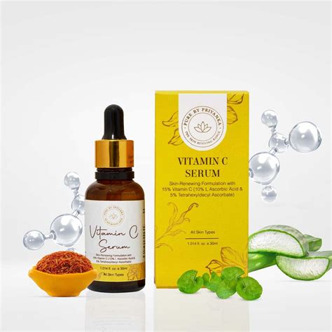 PureByPriyanka Vitamin C Serum for Glowing Skin - 15% Vitamin C with ...