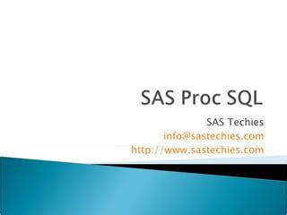 Image result for SAS Base Proc SQL
