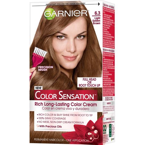 Buy Garnier Color Sensation Hair Color Cream, 6.3 Light Golden Brown, 1 ...