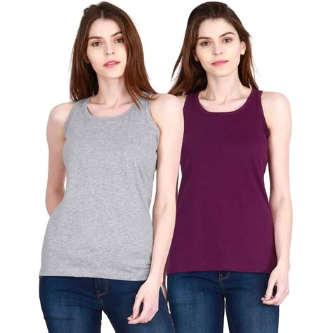 Women's Cotton Plain Sleeveless - (Pack of 2) – Fleximaa