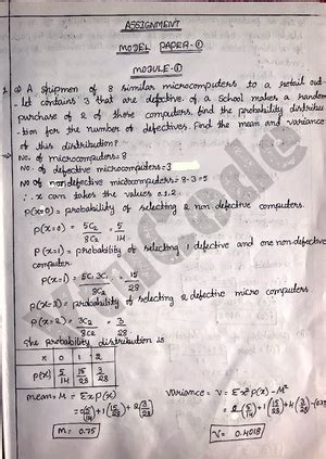 BCS301 Model Question Paper 1 with Solutions - Model Question Paper-I ...