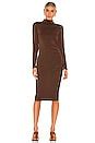 Michael Stars Mock Neck Midi Dress in Saddle | REVOLVE