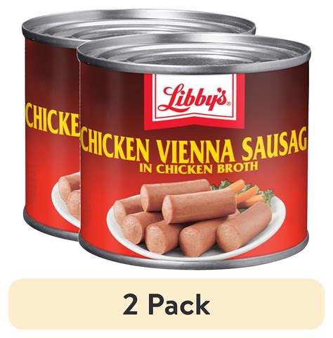 (2 pack) Libby's Chicken Vienna Sausage in Chicken Broth, 10g Protein ...
