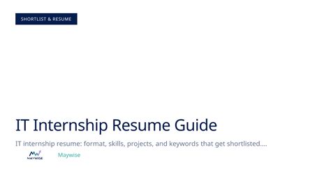 IT Internship Resume 2026: ATS-Ready Template + Examples