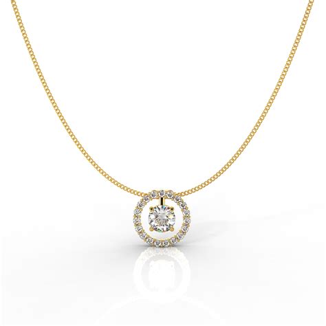 Dazzling Solitaire Circle Shaped Pendant With Chain- Hallmarked 925 St ...