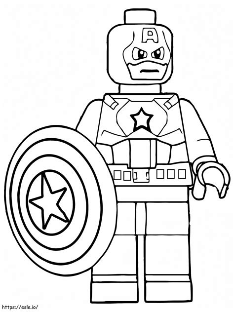 Lego Captain America Coloring Page