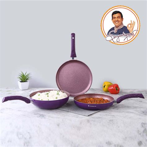 Wonderchef Granite Set Purple | Premium 4-Piece Cookware Set ...