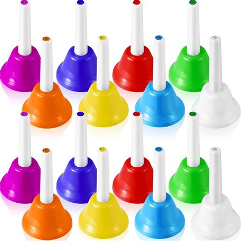 Buy 16 Pcs 8 Note Diatonic Metal Hand Bells for Kids Musical ...
