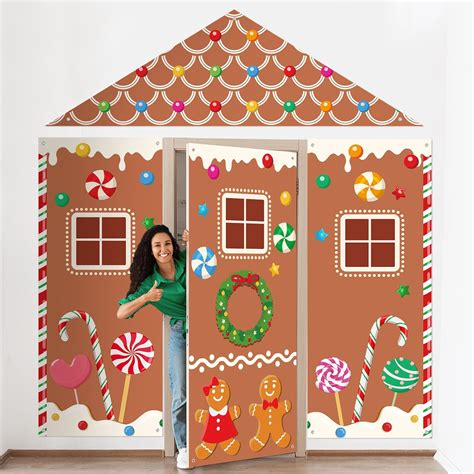 Amazon.com: VitalCozy 4 Pcs Christmas Gingerbread Door Decoration Xmas ...