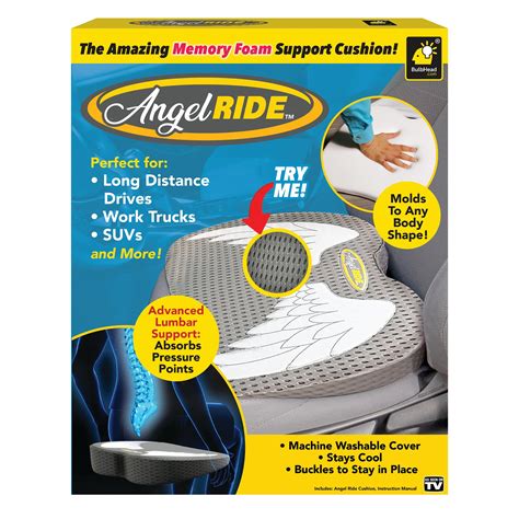 Amazon.com: Angel Ride Auto Cushion With Memory Foam, AS-SEEN-ON-TV, Advanced Lumbar Helps ...