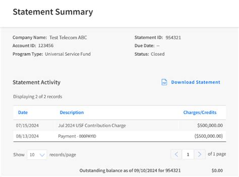 Statement Summaries - Universal Service Administrative Company