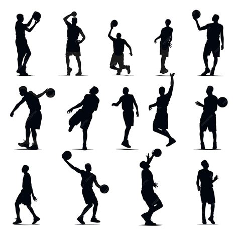 Premium Vector | Basketball players silhouettes pack