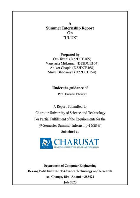 Reformat - A Summer Internship Report On "UI-UX" Prepared by Om Jivani ...