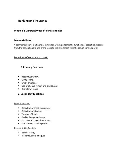 Banking and insurance module 3 - Banking and insurance Module-3 ...