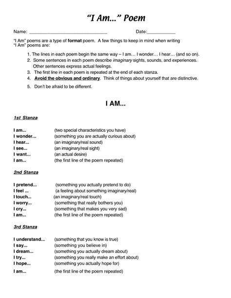 I am poem example – Artofit