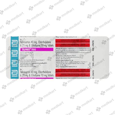 TELPRES TRIO 40MG TABLET 10'S Price, Uses, Side Effects & Substitutes ...