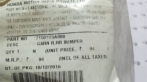 71502T5A000 - REAR BUMPER GARNISH JAZZ – CarTrends