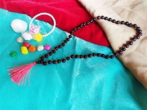 NRSON® Ebony Wood Natural Unpolished Knotted 54+1 Beads Mala for ...