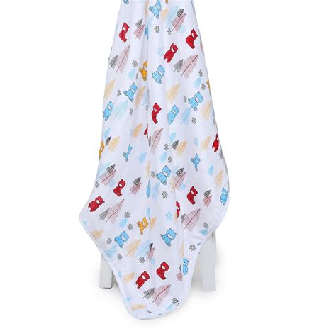 Buy Phedarus Muslin Cotton 6 Layer All Seasons Teddy Print Wrapper ...