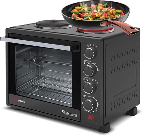 TurboTronic Black Mini Countertop Oven with Convection, Timer, India | Ubuy