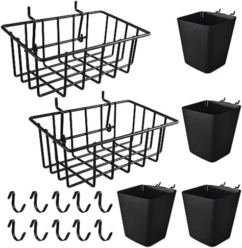 16 Pack Pegboard Bins Baskets Organizer with Peg Board Hooks Cups - Fit ...