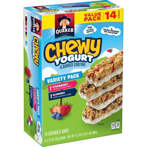 Quaker Chewy Yogurt Granola Bars, Variety Pack, 14 Count - Walmart.com