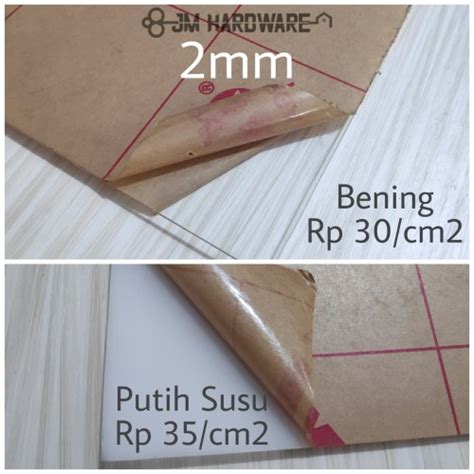 Jual Acrylic bening putih susu 2mm mika akrilik potongan custom - Putih ...