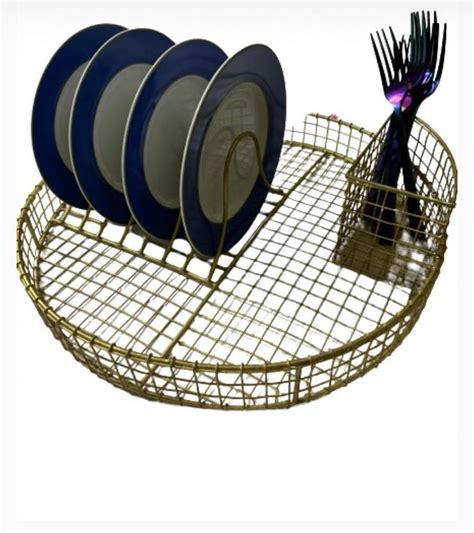 Good Abodes HANDCRAFTED DECORATIVE MESH TRAY WITH INBUILT PLATE HOLDER ...