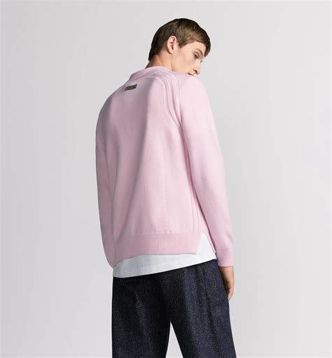 Dior Icons Long-Sleeved Polo Shirt Pink Cashmere Jersey | DIOR