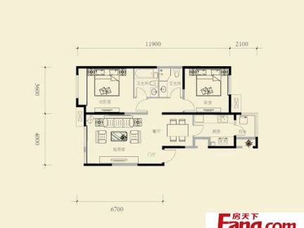 简约130平米户型图2019-房天下家居装修网
