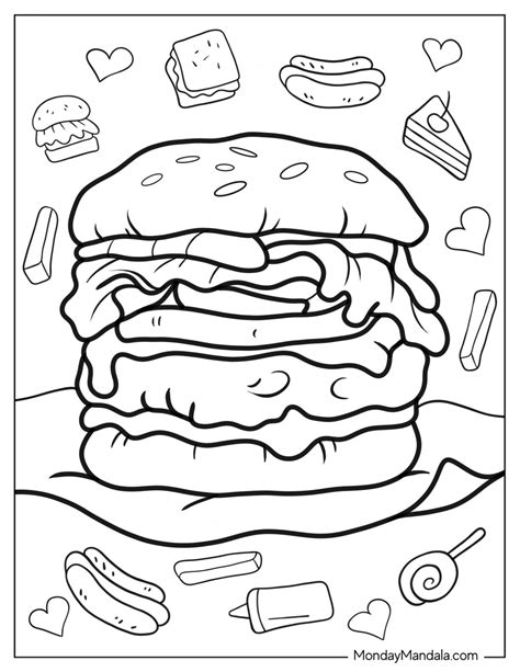 20 Burger Coloring Pages (Free PDF Printables)