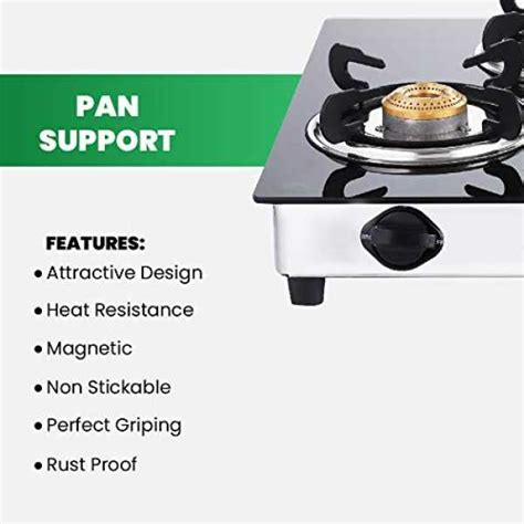 GREENCHEF Stainless Steel Nexa 4 Burner Glass Top Gas Stove, Black ...