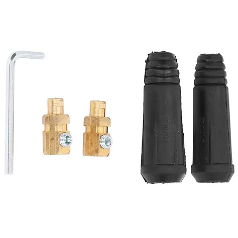 Welding Cable Connectors Male, 2Pcs Black Welding Cable Connectors ...