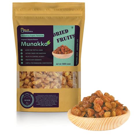 Blueorganika Munakka (Abjosh/ Raisins with seed) Jumbo Size | Imported ...