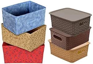 Kuber Industries Laheriya Metallic Print Rectangular Non Woven Fabric ...