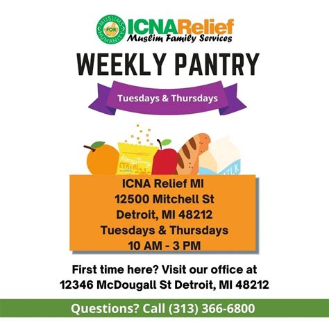 Detroit - WEEKLY SPECIALTY FOOD PANTRY at Muslim Family Services ...