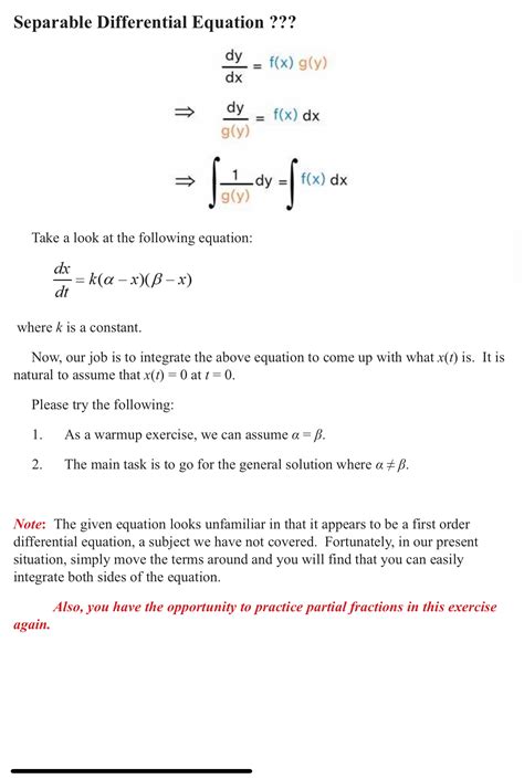 Solved Separable Differential Equation | Chegg.com